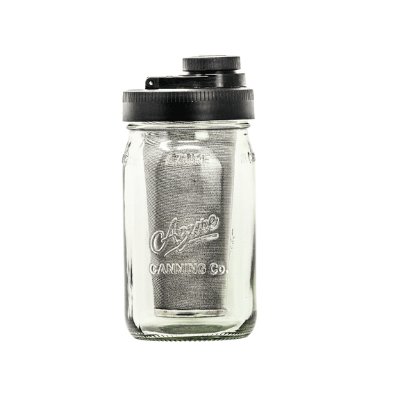 Cold Brew Coffee Maker Kit: Wide Mouth Mason Jar with Screw Top Lid, Stainless Steel Filter for Delicious Brewed Coffee, Infused Tea, Alcohol - 1 Quart 32 oz Black