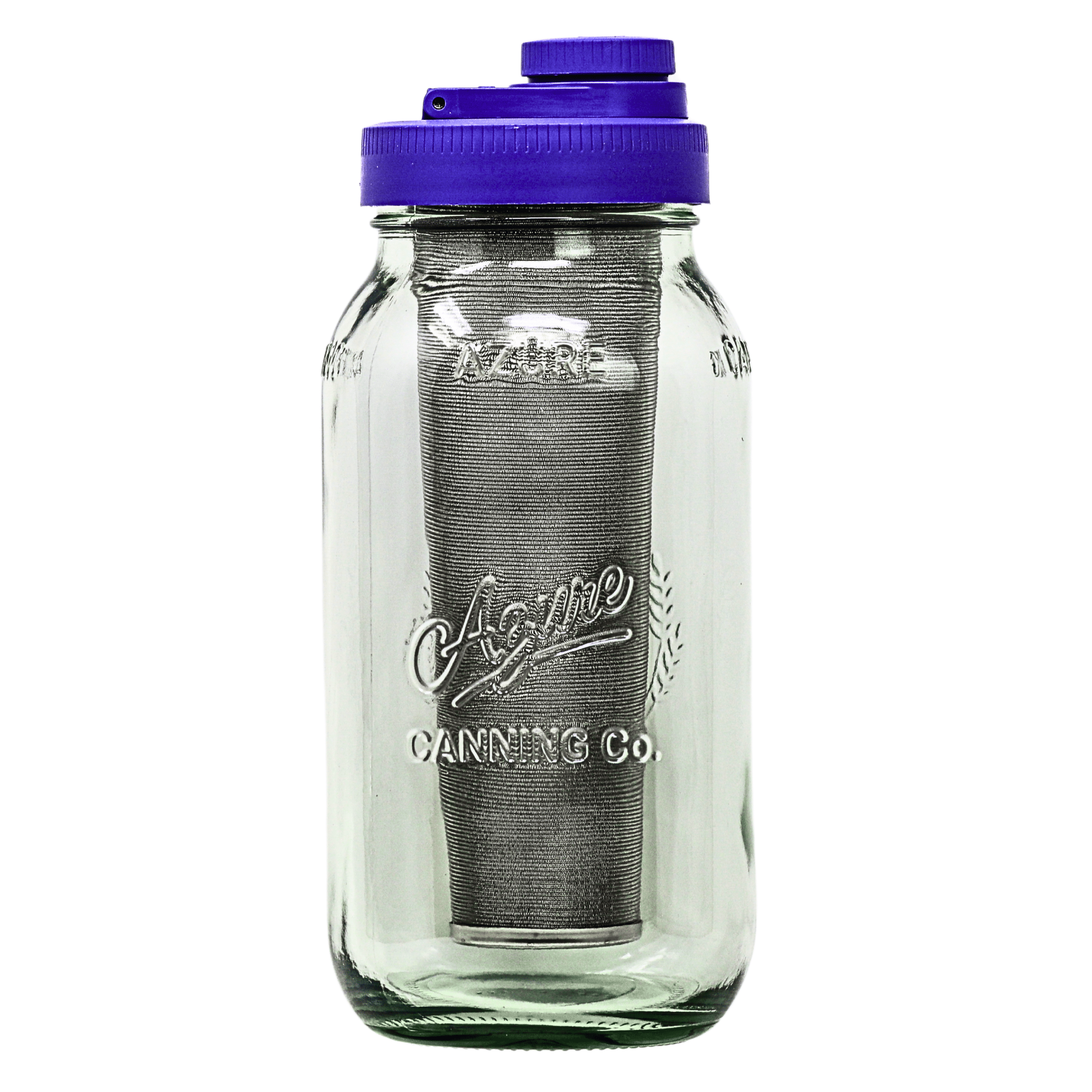 Cold Brew Coffee Maker Kit: Wide Mouth Mason Jar with Screw Top Lid, Stainless Steel Filter for Delicious Brewed Coffee, Infused Tea, Alcohol - 2 Quart 64 oz Vi