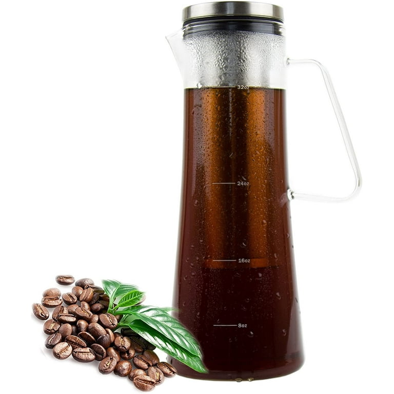 https://i5.walmartimages.com/seo/Cold-Brew-Coffee-Maker-Tea-Pitcher-Infuser-1-0L-34oz-Clear-Glass-Carafe-BPA-Free-Odor-Stain-Ergonomic-Spout-Removable-Stainless-Steel-Filter_146fe9b1-ba30-44b5-9a0d-add2b68bf3f0.54ba98c12e4dc03e35e02610ba504ec9.jpeg?odnHeight=768&odnWidth=768&odnBg=FFFFFF