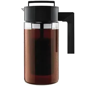 Cold Brew Coffee Maker with Stainless Steel Mesh Filter for Smooth Rich Cold Brew Iced Coffee Storage Pitcher Leak Proof Airtight