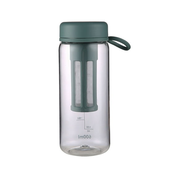 Cold Brew Coffee & Tea Maker Bottle | 600ML Portable Infuser Water Bottle with Double Layer Filter | BPA-Free Leak Proof Plastic | Includes Carry Handle for Students & Travel