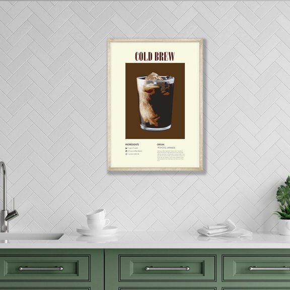 Cold Brew Coffee Wall Art Print, Vintage Cafe Decor
