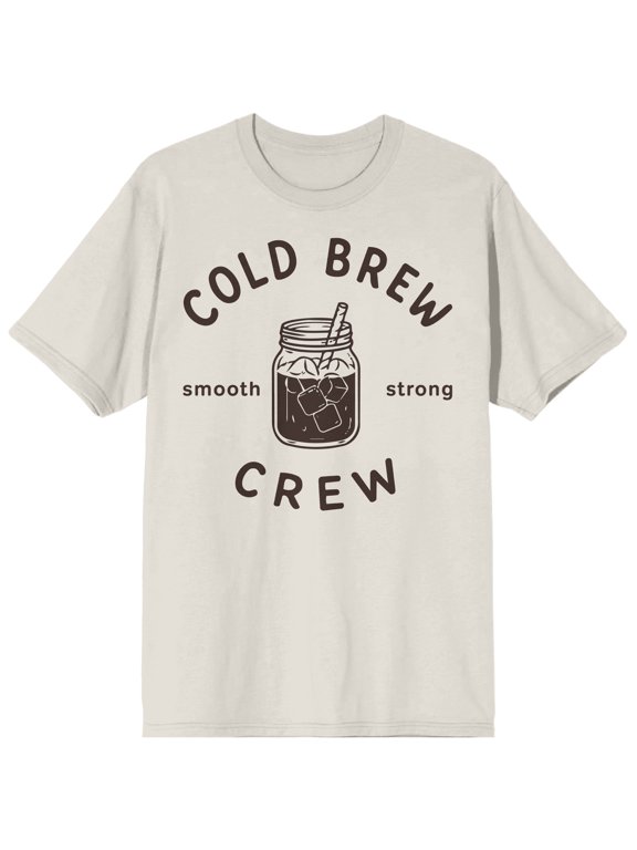 Cold Brew Crew Mason Jar Graphic Tee for Adults-Large