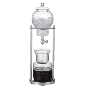 Cold Brew Drip Coffee Maker, 20.3 oz / 600 ml Luxury Ice Cold Brew Dripper with Stainless Steel Stand, Glass Coffee Maker, 17.7 in / 45 cm Height, Summer Iced Tea Brewer