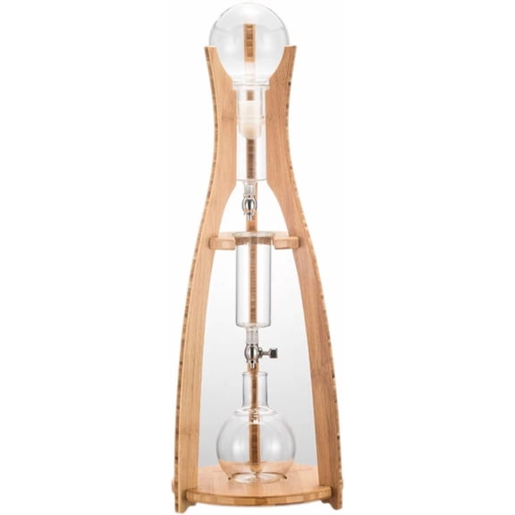 Cold Brew Drip Coffee Maker, 500ml/16.9oz Cold Brew Drip Tower, Adjustable Dripper, Detachable Glass Cold Brew Maker with Reusable Drip Filter, Coffee Lover