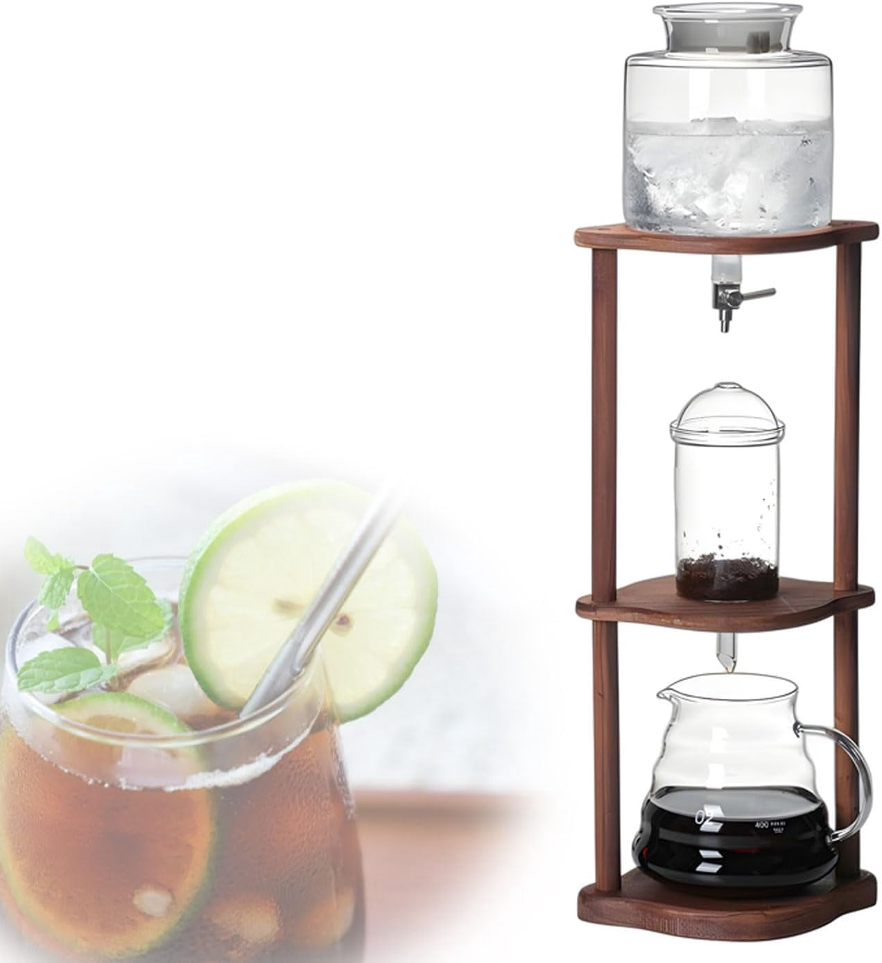 Cold Brew Riser Cold Brew Drip Tower, 600ml Detachable Vertical Iced Coffee Maker With ...