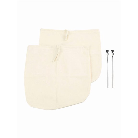 Cold Brew Filter Bags Reusable for Smooth Grit Cold Brew Preparation Using Organic Cotton and Drawstring Closure System