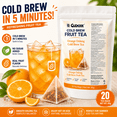 thumbnail image 1 of Cold Brew Fruit Tea Bags – Orange Oolong Tea, No Sugar Added, Real Fruit Flavor, Iced Tea Ready, 20 Pyramid Tea Bags, 1 of 6