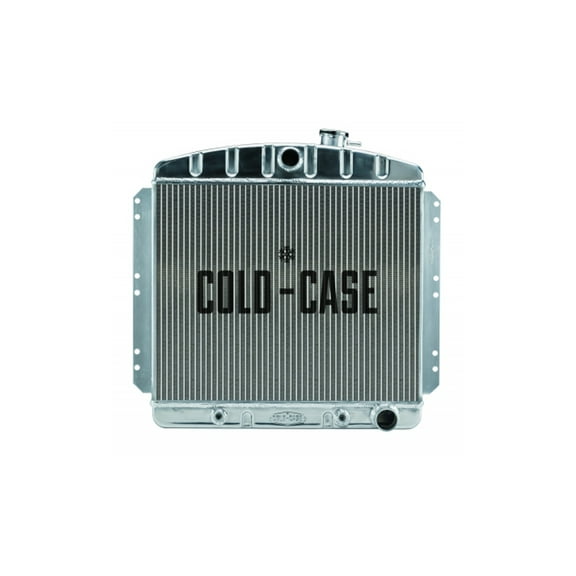 Cold Case Radiators 25.2 x 23.2 x 3 in. Center Inlet & Passenger Side Outlet Radiator for 1949-1954 Chevy Car - Polished