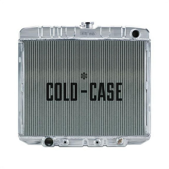 Cold Case Radiators 25.5 x 21.5 x 3 in. Passenger Side Inlet & Driver Side Outlet Radiator for 1966-1967 Big Block Ford Fairlane - Polished