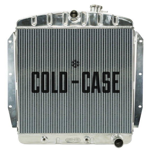 Cold Case Radiators 27 x 25.7 x 3 in. Center Inlet & Passenger Side Outlet Radiator for 1955-1959 Chevy Truck - Polished