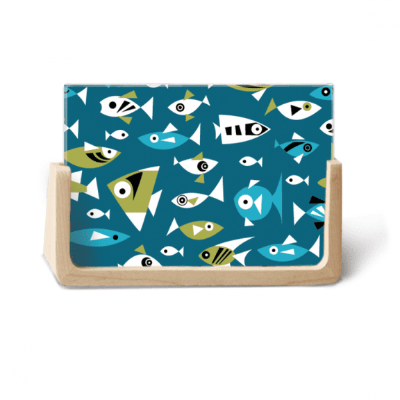 Cold Color Blocks Fishes Photo Wooden Photo Frame Tabletop Display