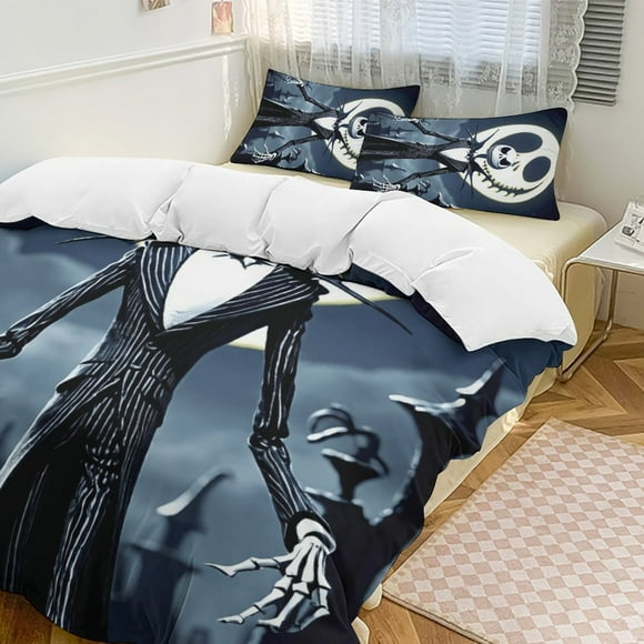 Cold Color The Nightmare Before Christmas Comforter Set Soft 3 Pcs Twin Bedding Sets Thicken for All Season, 1 Comforter 86"x70", 2 Pillow Shams 20"x30"