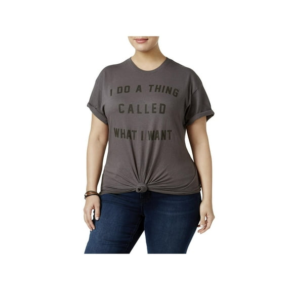 Cold Crush Womens Plus Graphic Knot Front T-Shirt