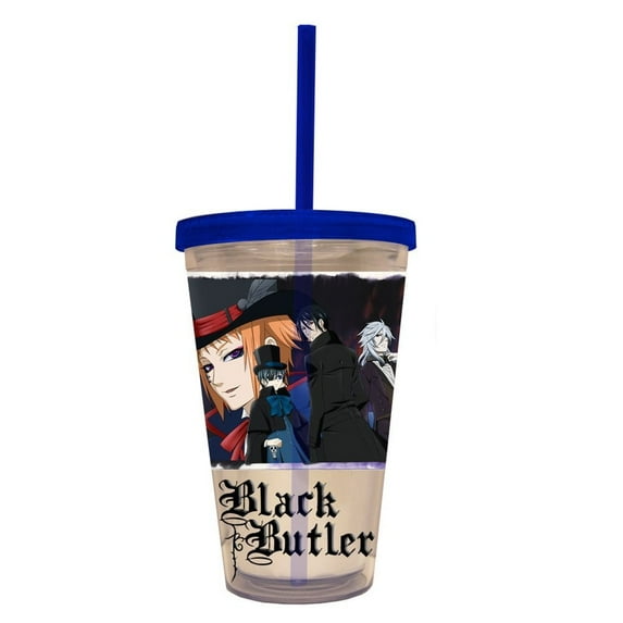 Cold Cup Plastic Strew - Black Butler - Top Hat New cc-bb-tophs