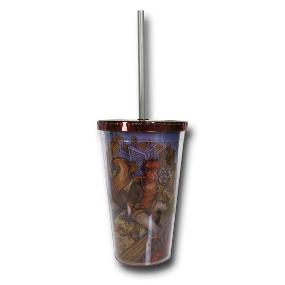 Cold Cup Plastic Strew - Marvel - Squirrel Girl Plastic w/Straw New cc-mn-sqps