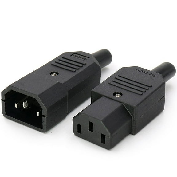 Cold Devices C14 Plug C13 Coupling 250V 10A Socket Power Plug IEC-320 Black