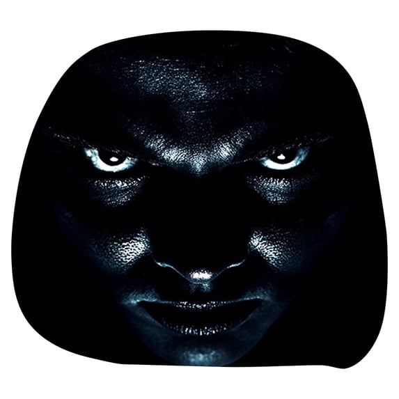Cold Dim Headrest Covers, Scary Face Printing Auto Seat Universal Elastic Models Headrest Protector with Glowing-Eye Effects Cover Funny Decoration for Car Interior Vehicle Truck SUV
