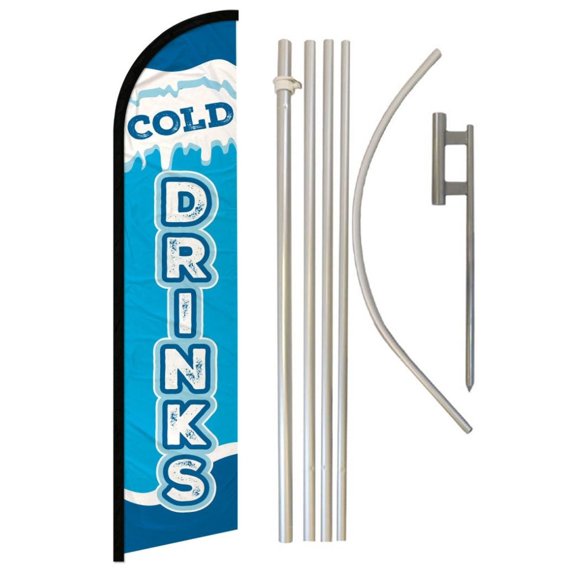Cold Drinks Windless Banner Flag & Pole Kit