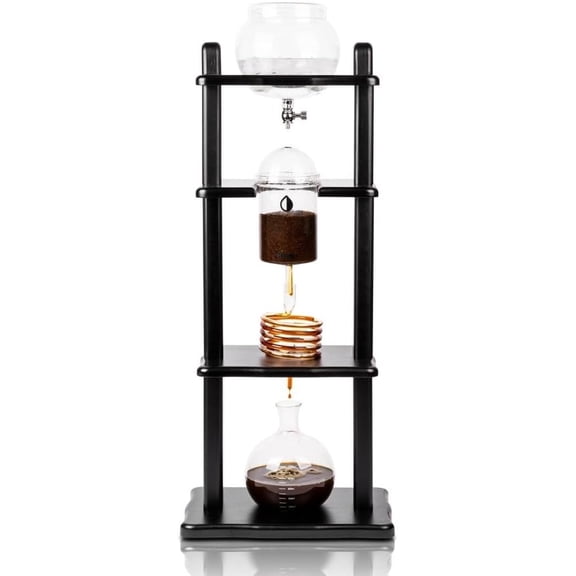 Cold Drip Coffee Maker, Cold Brew Coffee Tower, Slow Drip Japanese Cold Brew Maker, 32 oz, Cold Brew Drip, Ice Coffee Tower (ICT2), Black