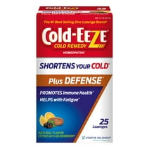 Cold-EEZE Cold Remedy Plus Defense Zinc Lozenges, Natural Citrus with Elderberry, 25 Ct