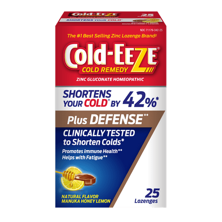Cold-EEZE Plus Defense Natural Manuka Honey Lemon Lozenges, 25 Ct