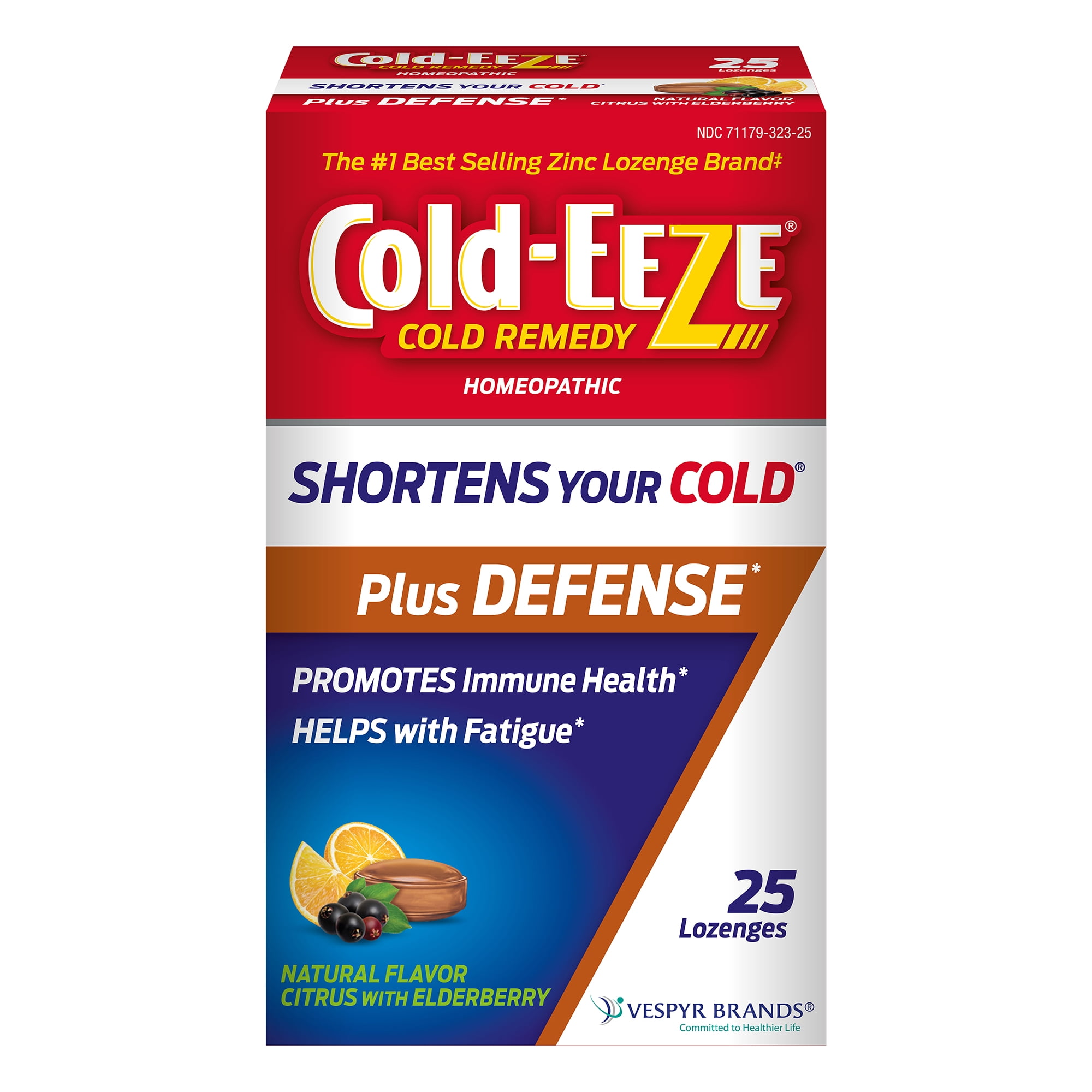 Cold-EEZE Plus Defense Natural Citrus with Elderberry Lozenges, 25 ct