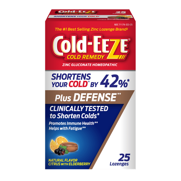 Cold-EEZE Plus Defense Lozenges, Natural Citrus with Elderberry, 25 Count