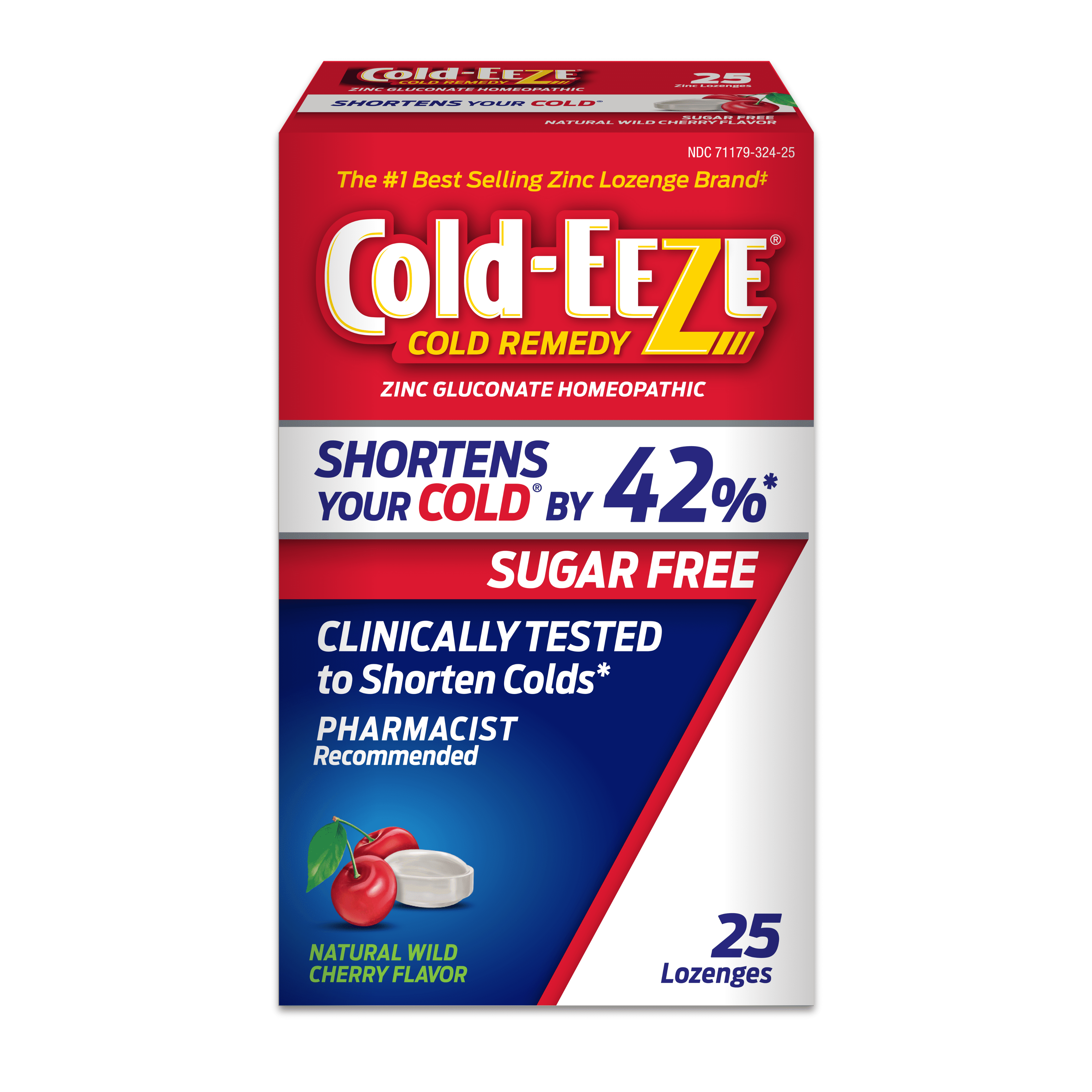 Cold-EEZE Sugar-Free, Natural Wild Cherry Zinc Lozenges, Cold Remedy, 25 Ct