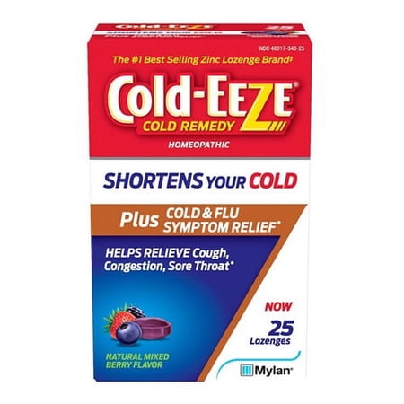 Cold-Eeze Plus Cold and Flu Natural Mixed Berry Flavor Lozenge, 25 Ea, 6 Pack