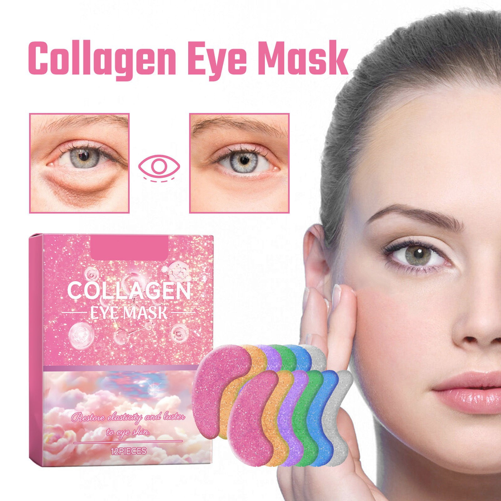 Cold Eye Compress for Puffy Eyes Eye Warmer Beauty Skin Care under Eye Gel Pads Cool Sculpting compatible with Machine Revitalize Silicone Sheets Eye Gloss Makeup Party Cold Globes for