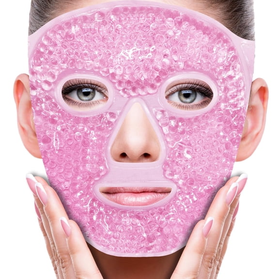 Cold Face Eye Mask Ice Pack Reduce Facial Puff, Dark Circles, Gel Beads Hot Heat Cold Compress Pack, Face SPA for Woman Sleeping, Pressure, Headaches, Skin Care, Post Laser Care[Blue]