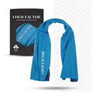 Cold Factor Cooling Instant Cooling Microfiber Towel - Blue, 30" x 15"