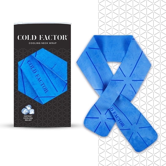 Cold Factor Instant Cooling PVA Neck Wrap, Blue, 29.5" x 3"– Long-Lasting, Reusable, UPF 50+ Sun Protection for Sports & Outdoor Activities