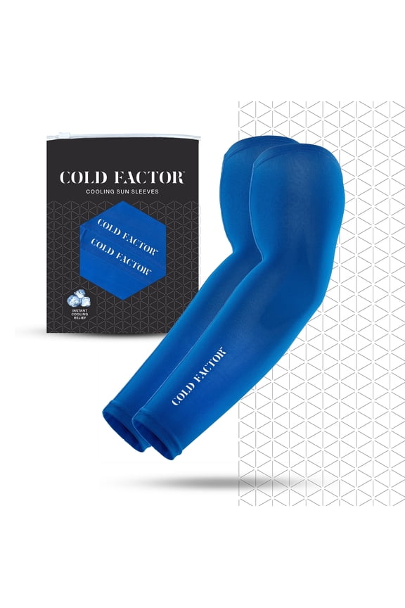 Instant Cooling UV Arm Sleeves - Blue, Polyester spandex, All Ages