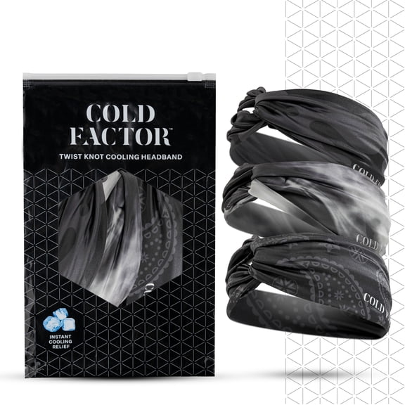 Cold Factor Twist Knot Cooling Headband, One Size, Americana Pattern Pack, 3 Pack