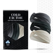 Cold Factor Twist Knot Cooling Headband, One Size, Black, Gray and White, 3 Pack