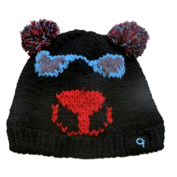 Cold Front Girls Knit Bear Beanie Hat With Pom Pom Ears & Sunglasses ...