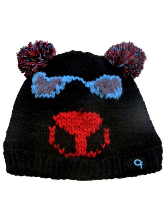 Girls Knit Bear Beanie Hat