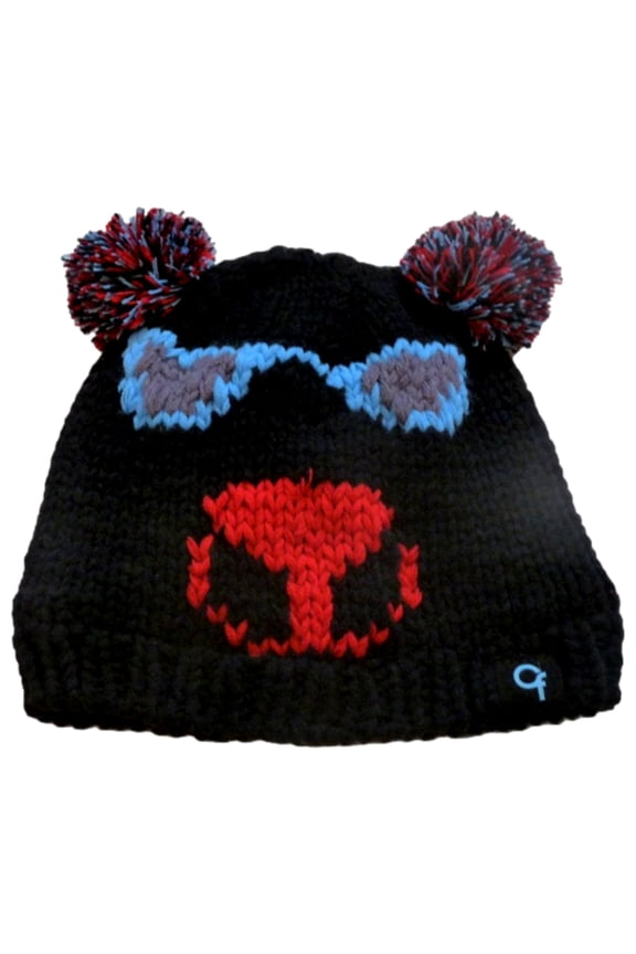 Girls Knit Bear Beanie Hat