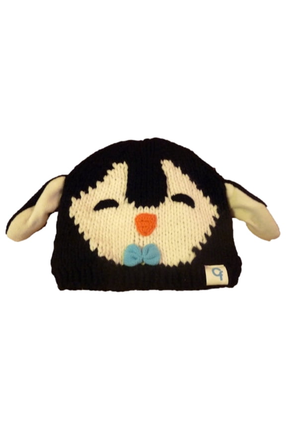 Girls Knit Penguin Beanie Character Hat Fleece Lined Stocking Cap