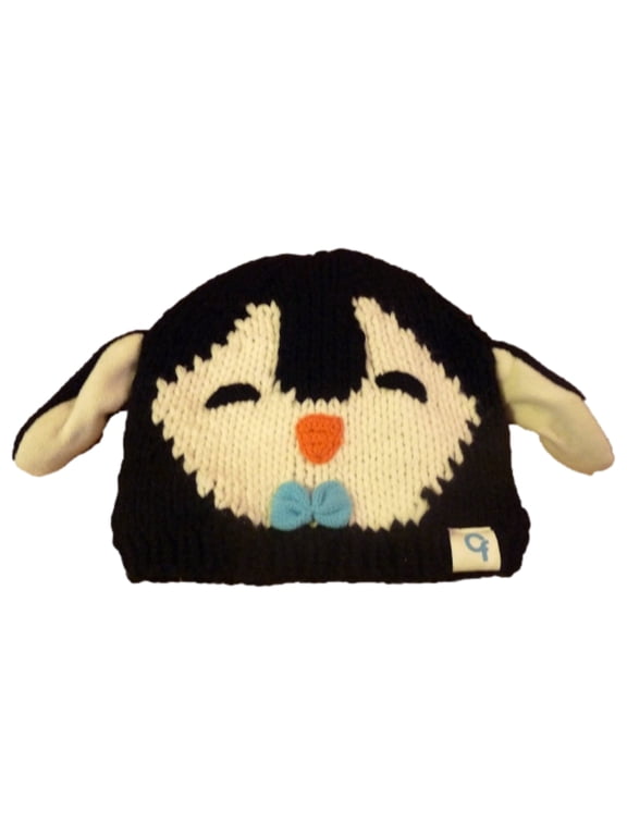 Girls Knit Penguin Beanie Character Hat Fleece Lined Stocking Cap