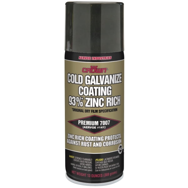 Crown Cold Galvanizing Compound, Fast Drying, Spray Rust Inhibitor