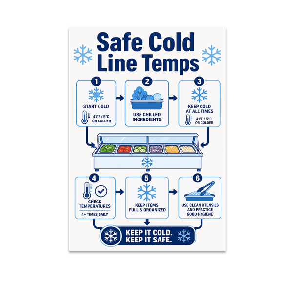 Cold Holding Flow Map - Kitchen Staff - 13x19 Glossy Poster Print
