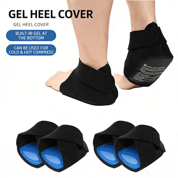 Cold Hot Gel Heel Wrap For Pain Relief, Reusable Ice Pack Compression Sleeve For Plantar Fasciitis And Achilles Tendonitis, One Size Fits Most