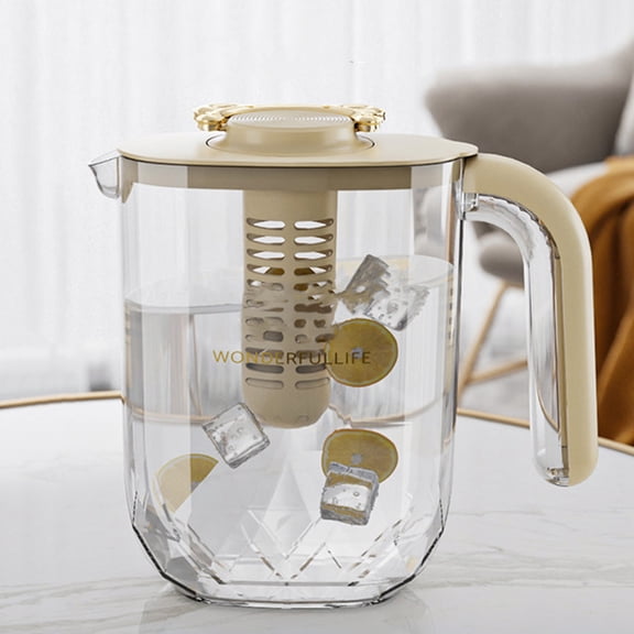 Cold Kettle with Faucet Filter, 1.8L Large Capacity Fruit Dispenser, Plastic Teapot for Refrigerator, Perfect for Lemonade, Iced Tea, Fruit Juices, and Other Beverages