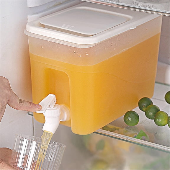 Cold Kettle with Faucet in Refrigerator, Drink Dispenser for Fridge, Plastic Water Jugs Fruit Teapot Lemonade Bucket Drink Container for Fridge, about 4L