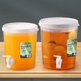 thumbnail image 1 of Cold Kettle Jar Drink Dispenser, Transparent Leak Proof Storage, Spigot Lid Design, For Juices Iced Tea, Summer Parties Beverage Server Akmoler | White, 1 of 8