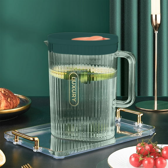 SouMaox Refrigerator Juice Pitcher Wide Mouth Cold Kettle Transparent Beverage Container Dispenser for Kitchen Home Dining Party
