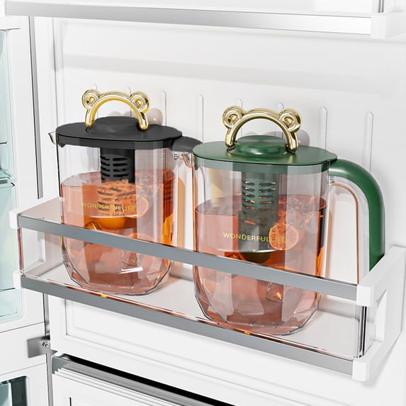 Cold Kettle Refrigerator Dispenser, 1.8l Large Capacity Fruit Infuser Water Pitcher with Faucet and Filter for Iced Tea Lemonade, Plastic Beverage Container, Topliu